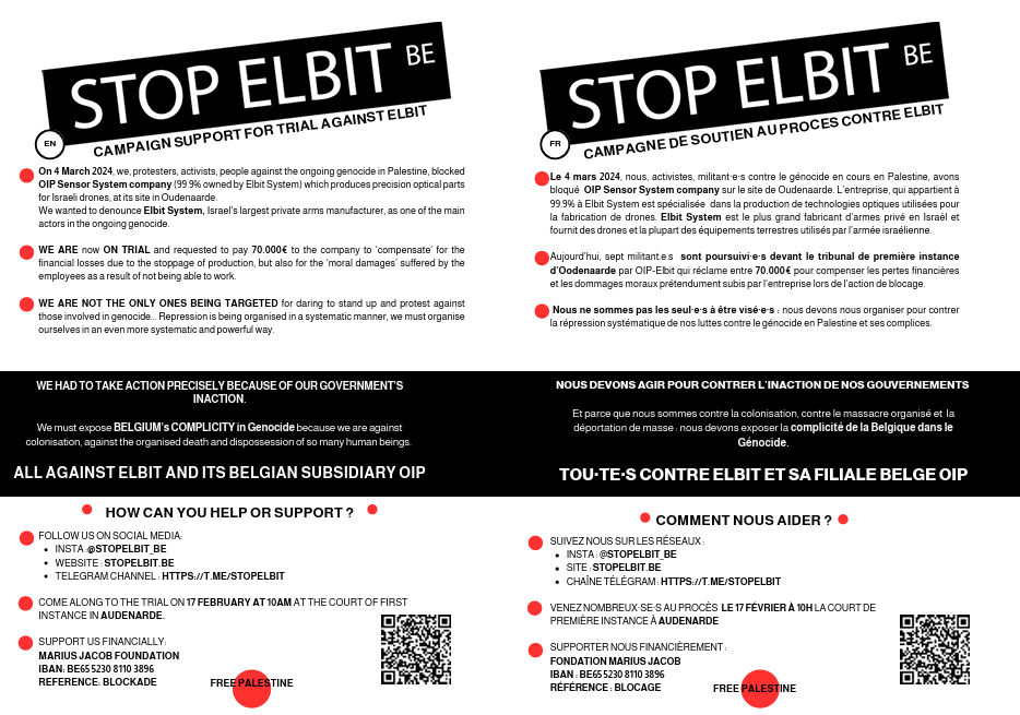 Stop Elbit Flyer Preview